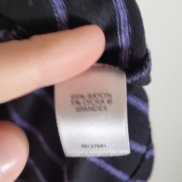 J Jill Wearever Long Sleeve Tunic Top Size L Blue Striped Rayon Relaxed Comfy - Picture 6 of 11